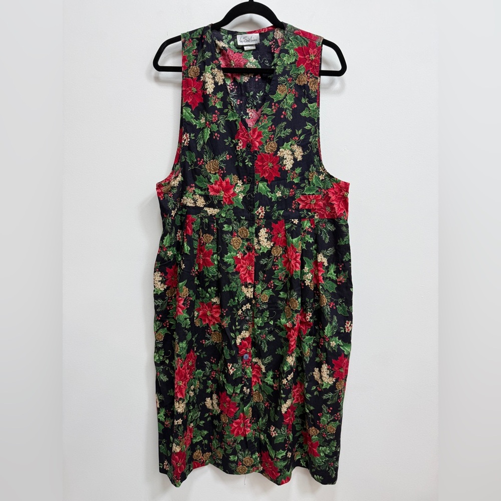 Via Sant Andrea Vintage Holiday dress Christmas Woman's, 16WP, EUC